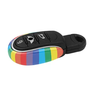 

Auto Styling Alloy Key Case Cover Chain rainbow Union Jack fit for MIN F54 F55 F56 F57 F60 Clubman Countryman Car Accessories