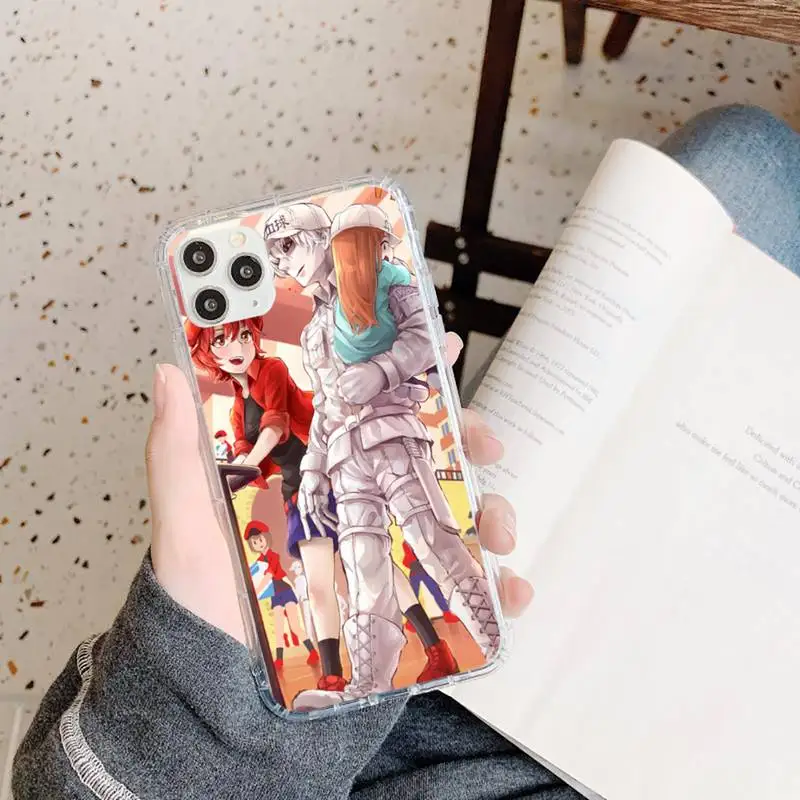 

cells at work anime Phone Case Transparent soft For iphone 5 5s 5c se 6 6s 7 8 11 12 plus mini x xs xr pro max