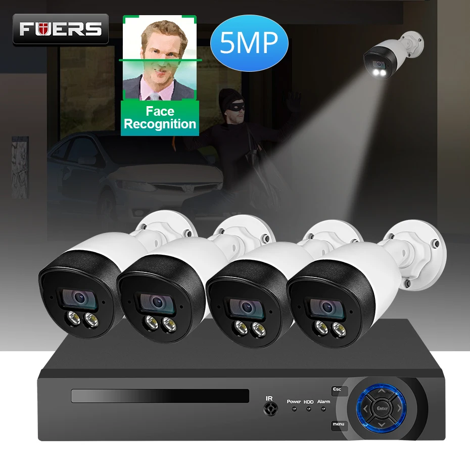 Система видеонаблюдения FUERS 8 каналов NVR POE 5 МП H.265|Система наблюдения| |