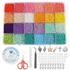 Набор стеклянных бусин 2 мм, застежка-лобстер для изготовления ювелирных изделий, браслетов, серег, сделай сам, набор аксессуаров для рукоделия