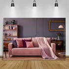 Фон для фотографий Laeacco, с изображением уютного интерьера гостиной, книжной полки, дивана, деревянного пола, вечеринки, фотостудии