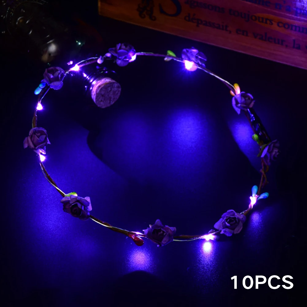 Женский венок для волос декоративный со светодиодной подсветкой вечерние