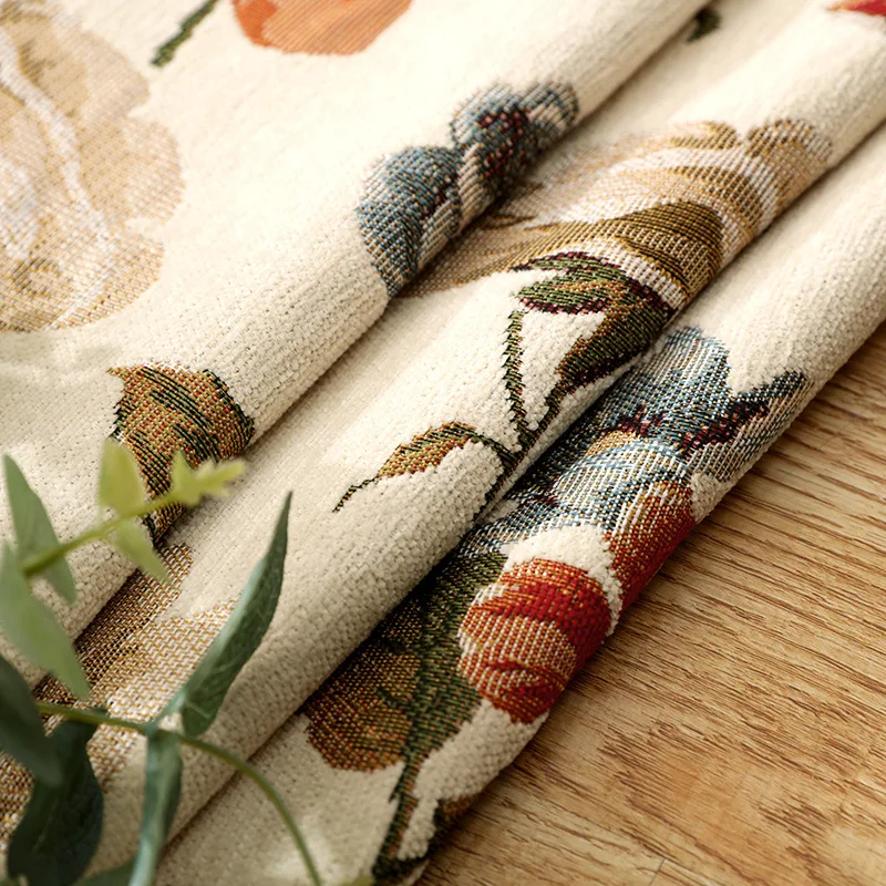 Американские занавески шениль цветочный оттенок жаккардовая пряжа для окон