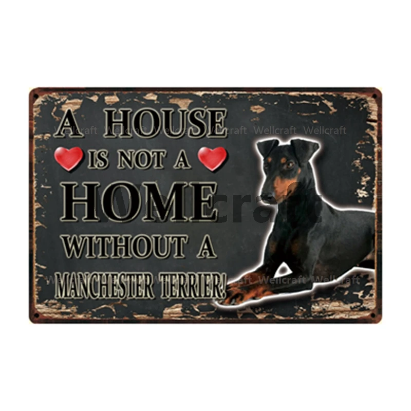 [WellCraft] собака дома без Манчестера терьера металлический знак оловянный плакат