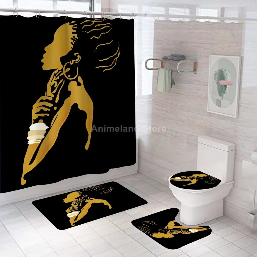 Черная стандартная занавеска для душа ванной комнаты девочек наборы коврик