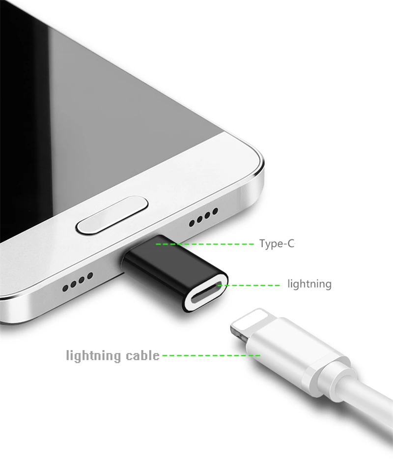 3 шт. для 8-контактного освещения USB C Type-C зарядный кабель адаптер разъем Samsung S9 Huawei