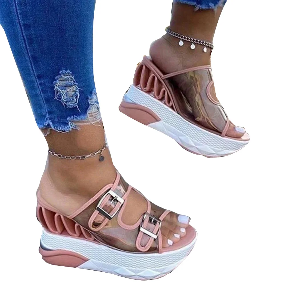 

Women Wedges Heel Buckle Straps Sandals Comfortable and Breathable for Summer Beach Vacation NYZ Shop