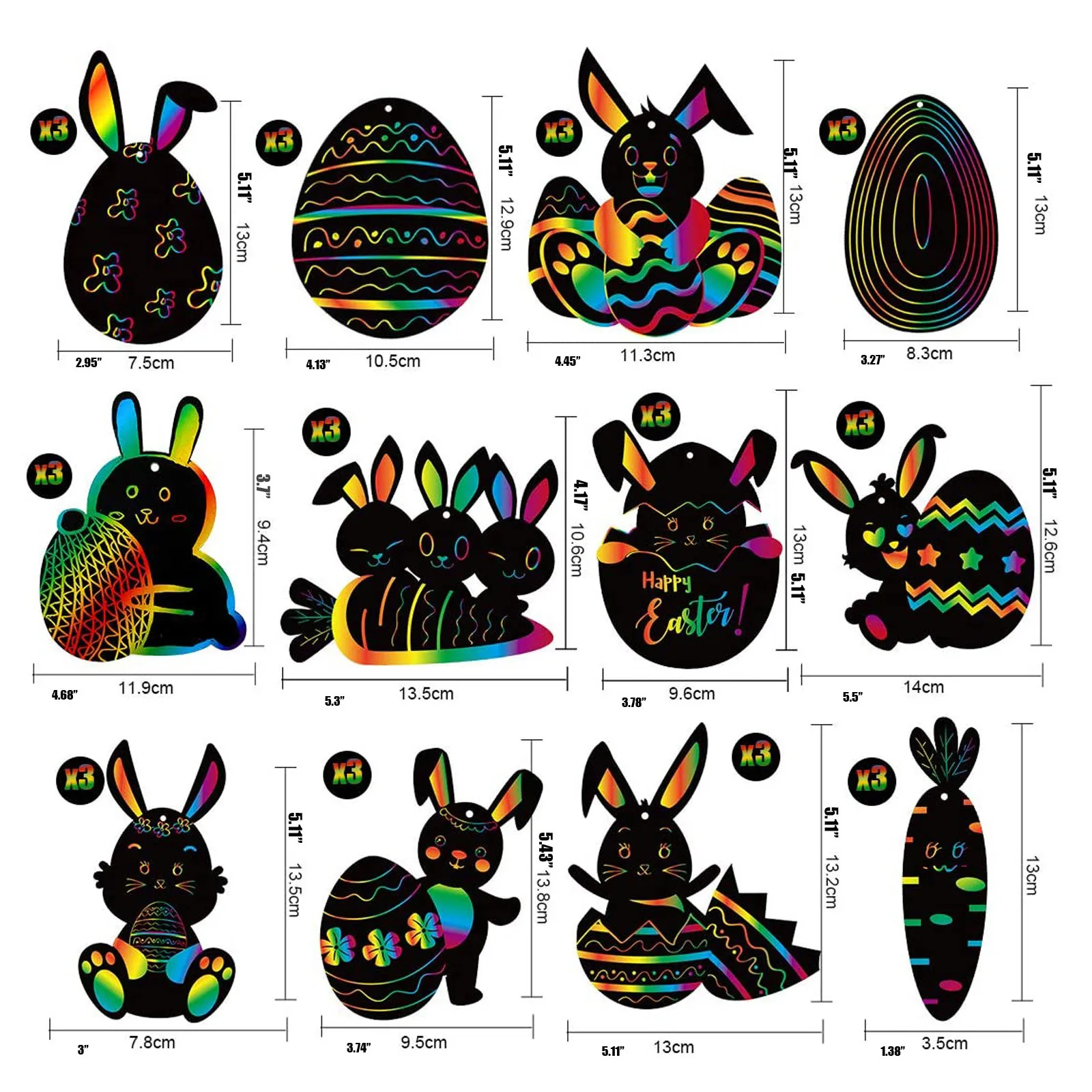 

Easter scratches Magic Colored Rainbow Scratch Paper Card Scratch Crafts