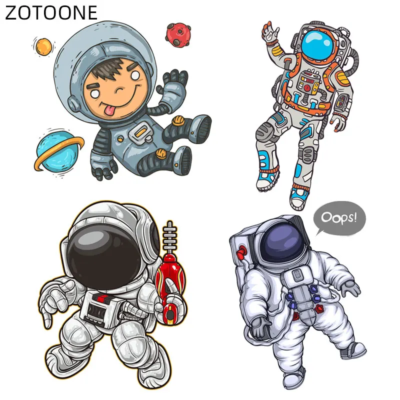 

ZOTOONE Ironing Astronaut Patches Iron on Heat Transfer for Clothes DIY Applique Space Planet Patch for Kids Vinyl Stickers E