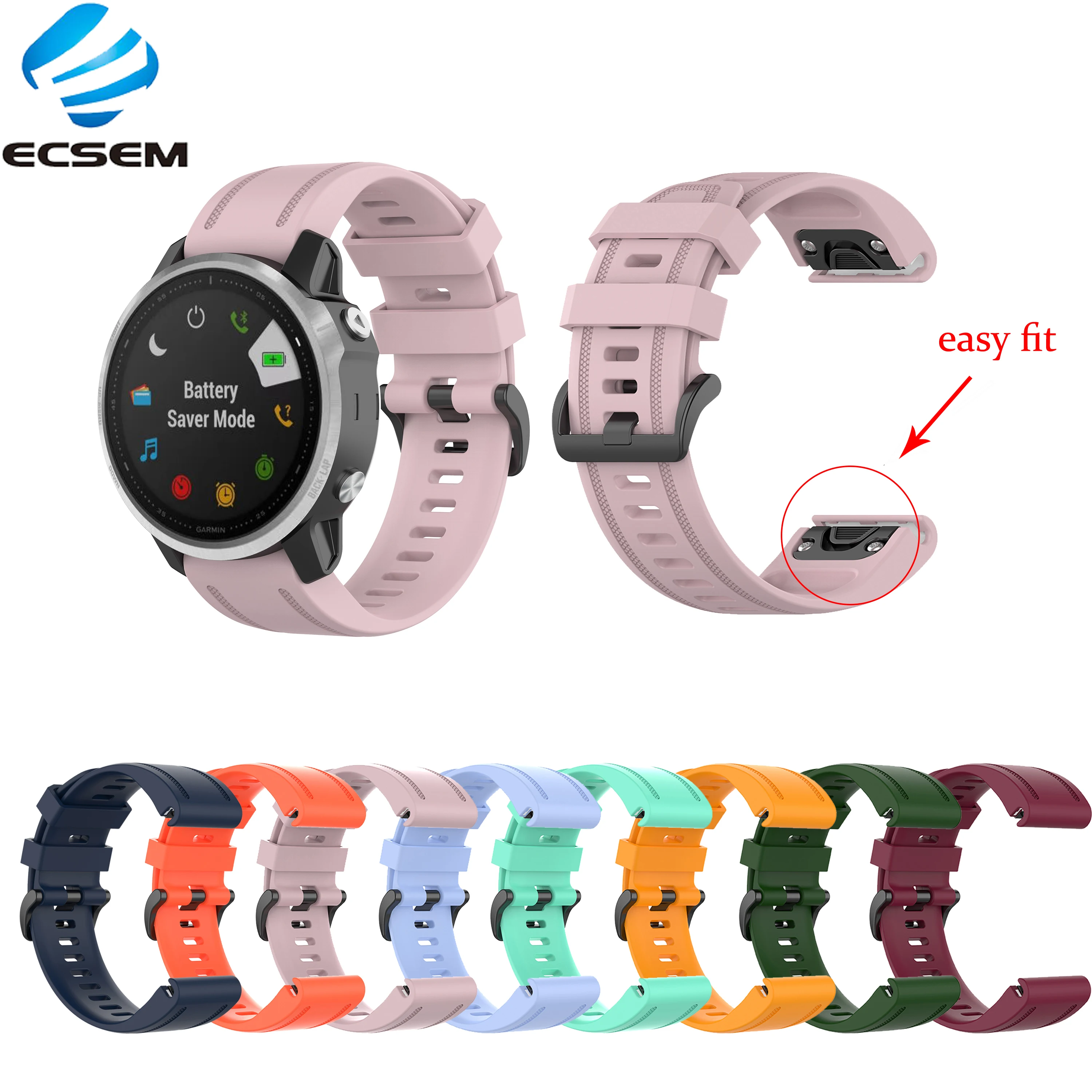 Ремешок Ecsem для наручных часов Garmin Fenix 5s/6s легко подходит умных быстросъемный