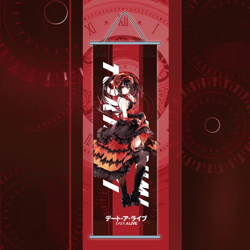 

Anime DATE A LIVE Scroll Hanging Painting Kawaii Tokisaki Kurumi Wall Poster Home Decoration Painting