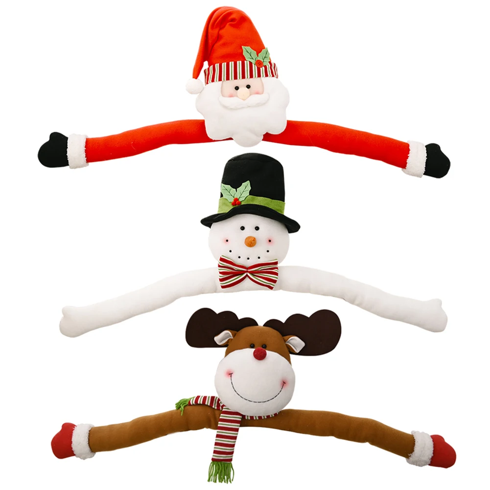 

Cute Doll Santa Snowman Elk Holding Christmas Tree Big Top Star Ornaments Xmas Party Decoration2020 Happy New Year