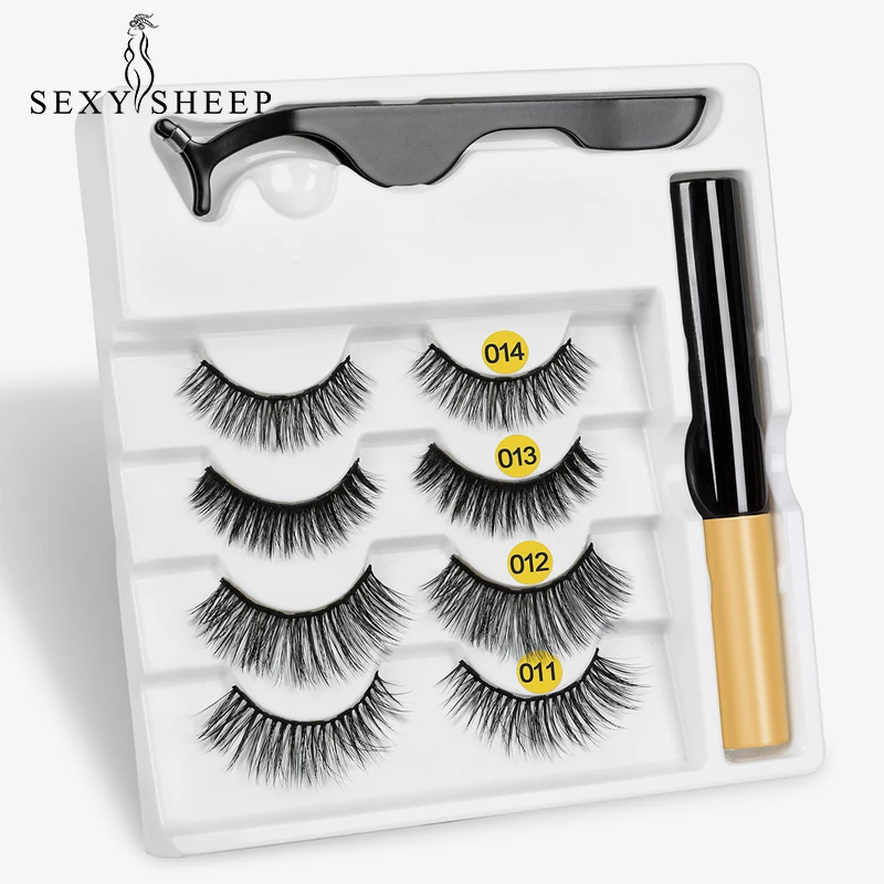 Жидкая Магнитная подводка для ресниц 4 пары набор магнитных накладных и пинцетов