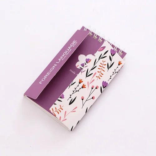 purple flower Blingird портативный обучения язык книга студентов английский меморандум школьные канцелярские карман тетрадь - Цвет: purple flower