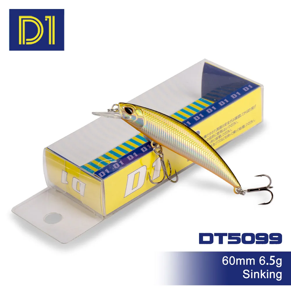 

D1 Minnow Fishing Lures Sinking Artificial Wobblers 60mm/6.5g 70mm/9g Hard Baits Bass Pike Fishing Tackle