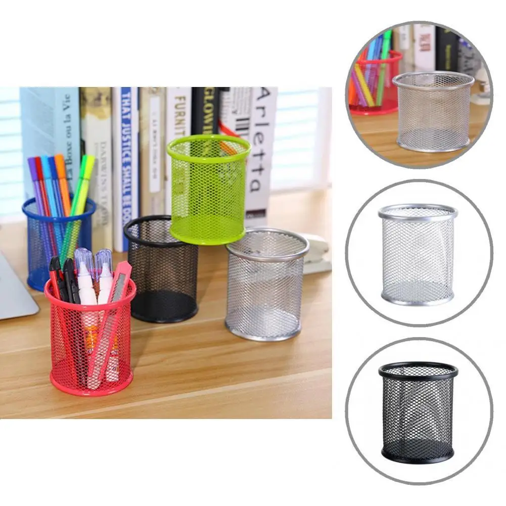 

Pen Holder Good Durable Large Capacity Metal Mesh Pen Storage Stand Decor for Students Pencil Case Pen Stand