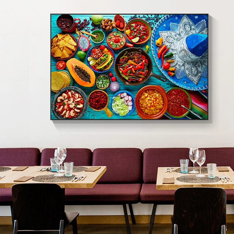 

Nordic Style Canvas Poster Delicious Food Abstract Minimalist Art Table Delicacies Wall Printing Picture For Kitchen Decor