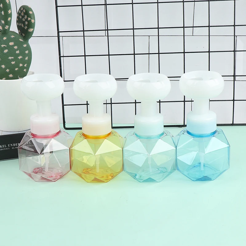 

250/300ml Diamond Shape Foaming Pump Bottle Mousses Bubble Hand Soap Bottle Facial Cleanser Spray Bottles Bathroom Dispenser