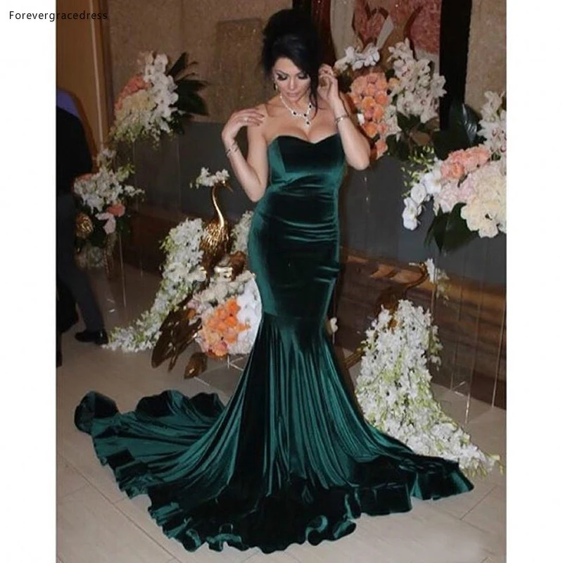 Вельветовое длинное вечернее платье цвета хаки привлекательное с юбкой-годе и