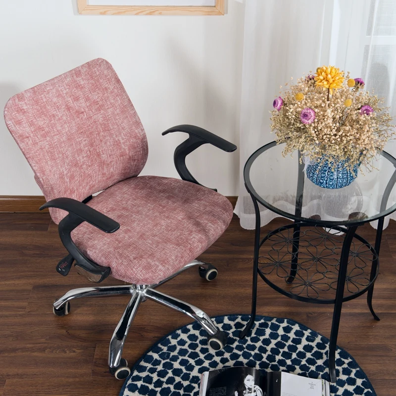 

Modern Spandex Computer Chair Cover 100% Polyester Elastic Fabric Office Split Chair Cover Easy Washable Removeable