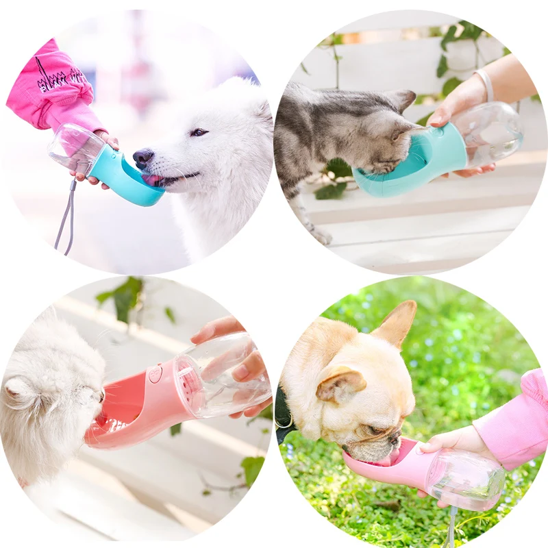 Портативный собака бутылка для воды путешествий Щенок Кот пьёт на открытом