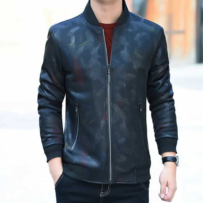 

The new winter business men's men's casual jacket 3D baseball collar collar jacket