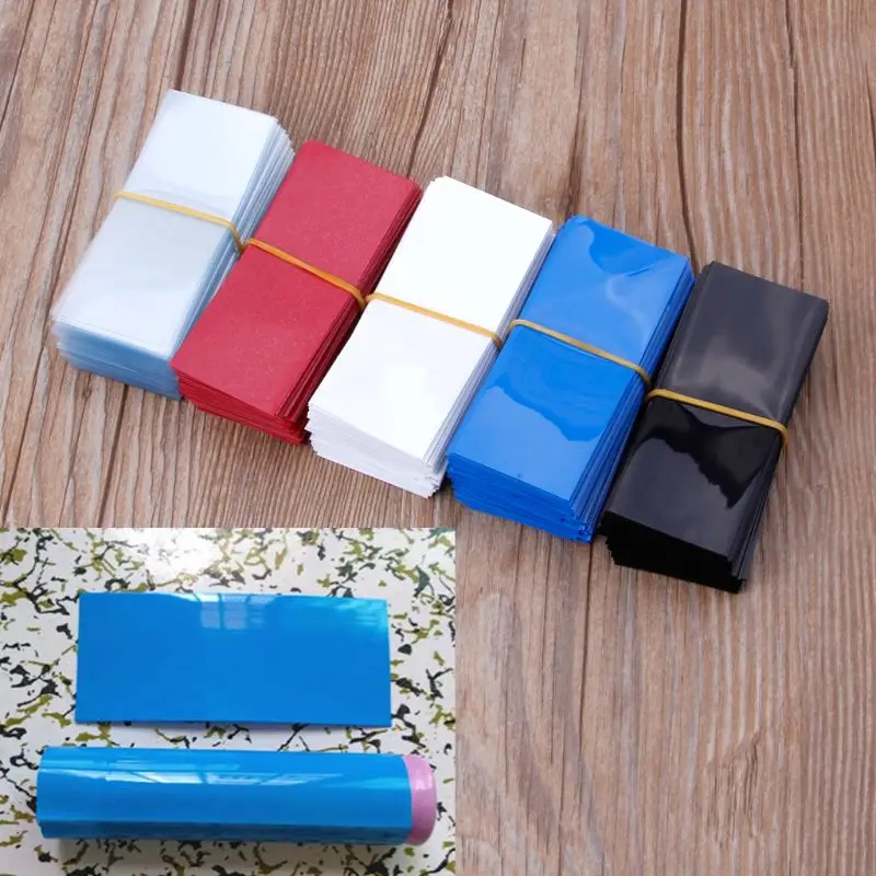 

100Pcs/Set Li-ion 18650 Battery Wrap PVC Heat Shrink Tubing For Battery Film Tape Battery Cover Shrinking Tube