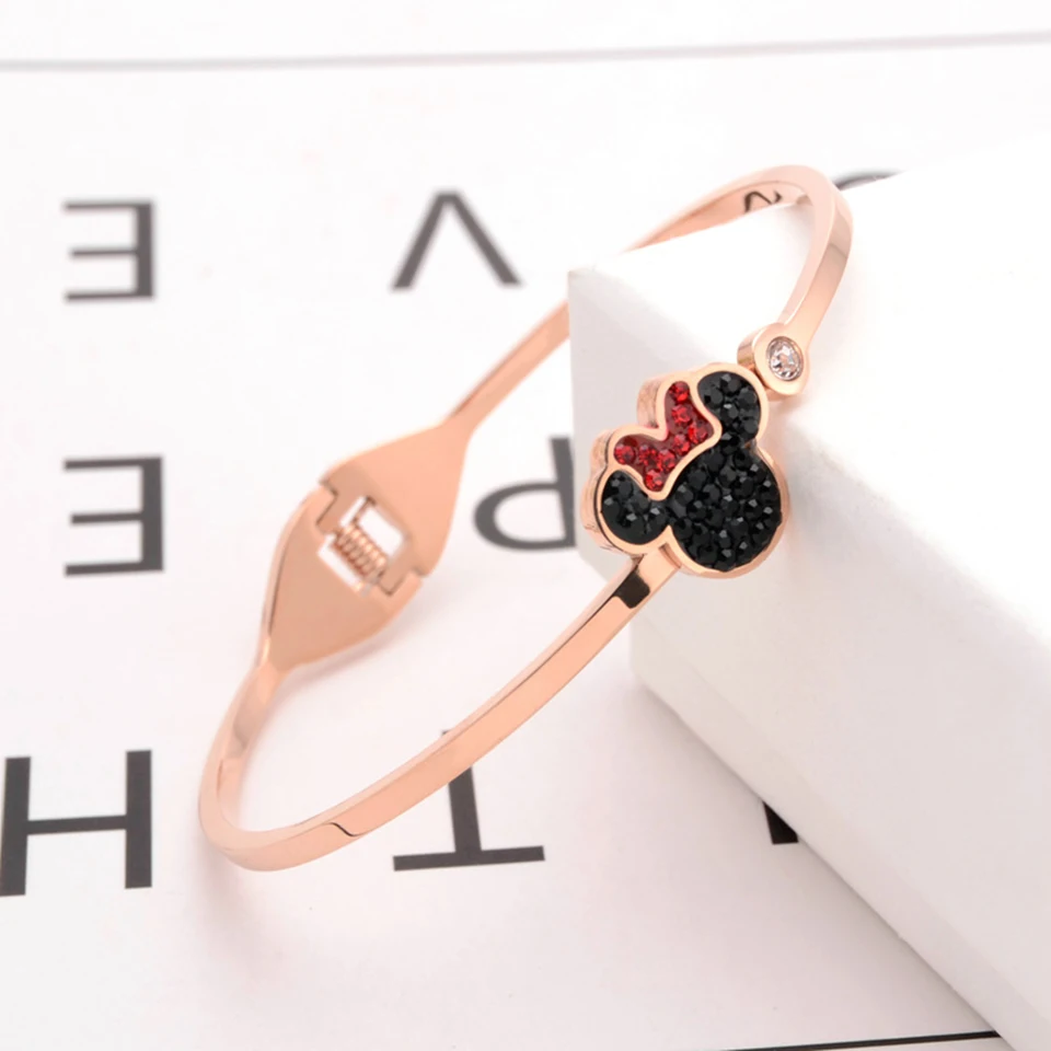 Kawaii из цельного браслета дерева милые кавайные Стиль титановая сталь браслет