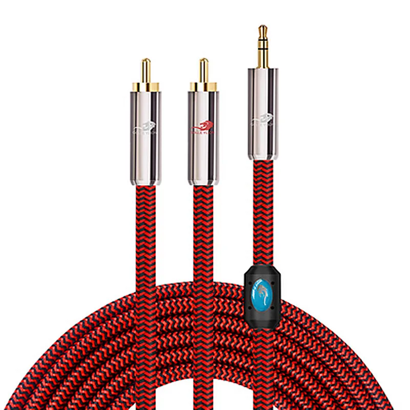 Разъем Aux 3 5 мм Двойной RCA Мужской кабель для Мобильный телефон ПК ноутбук динамик