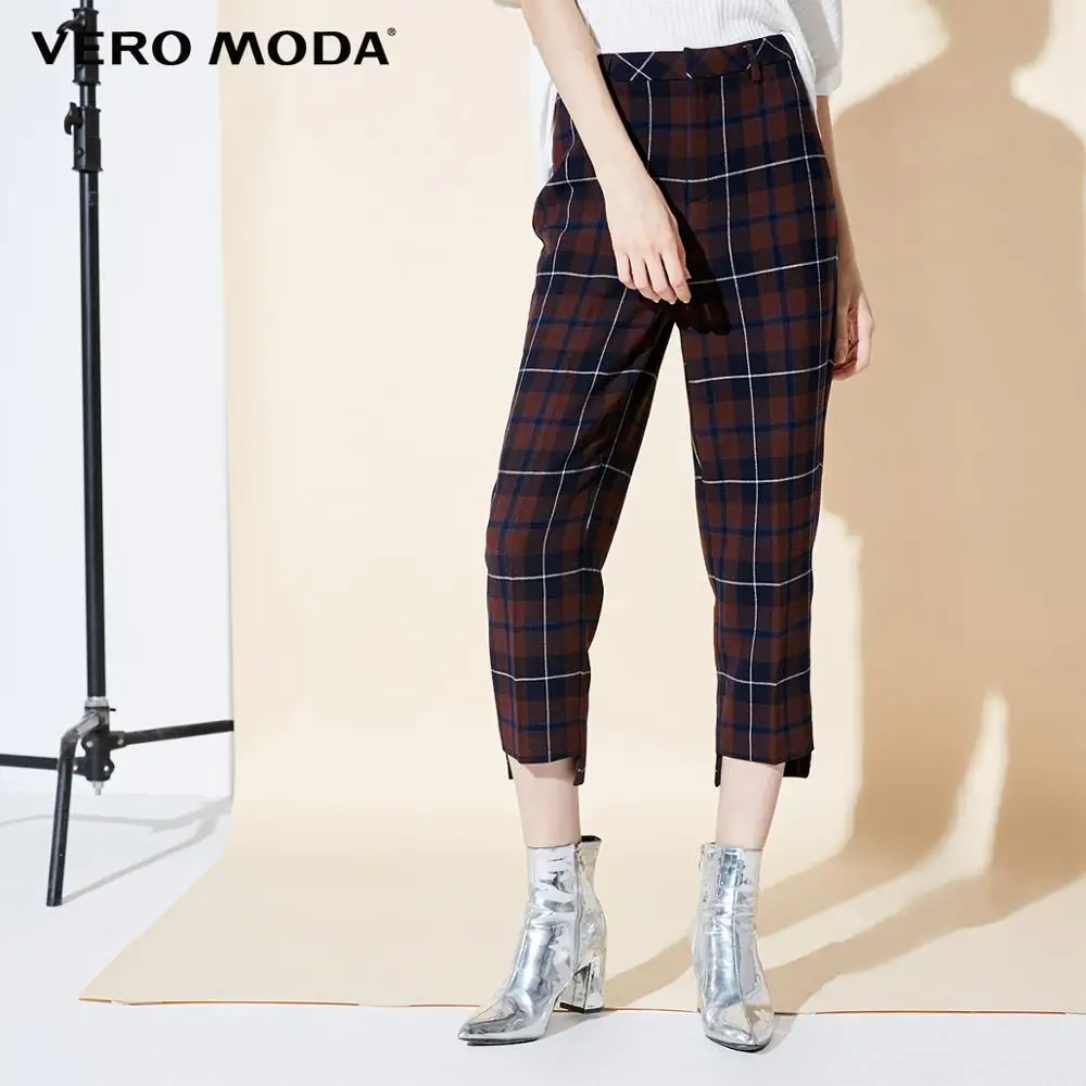Vero Moda Новое поступление брюки женские Женские клетчатые широкие повседневные Капри | 31846J523