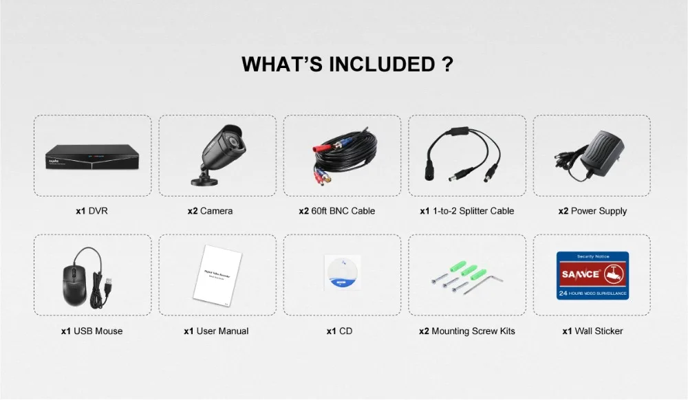 SANNCE 4CH 1080P CCTV система 1080N 5в1 HDMI DVR с 2 шт/4 шт наружная Водонепроницаемая камера домашний комплект видеонаблюдения