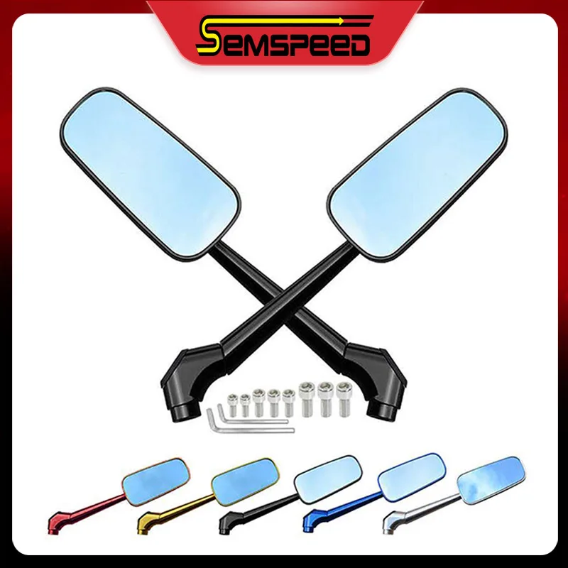 Боковые зеркала для мотоцикла SEMSPEED универсальные заднего вида с ЧПУ Honda Suzuki Kawasaki
