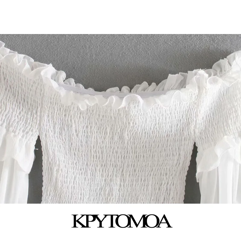Женская укороченная блузка KPYTOMOA винтажная с длинными рукавами и воротником
