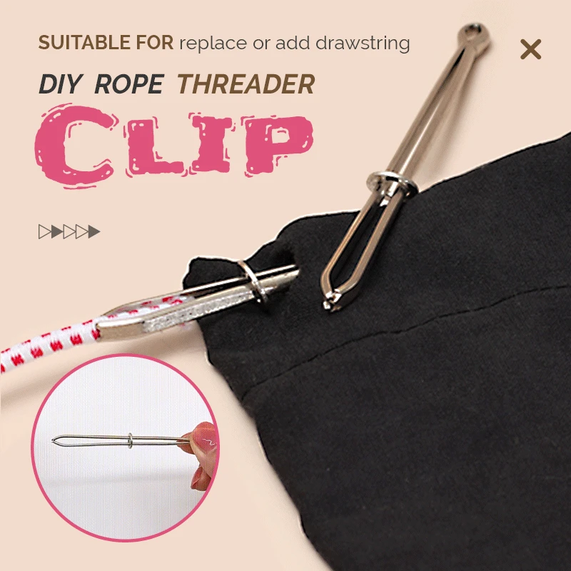DIY Rope Threader Clip 5pcs high quality Garment Clips Sewing tools Elastic band Tape punch Cross stitch Practical wear ela | Дом и сад