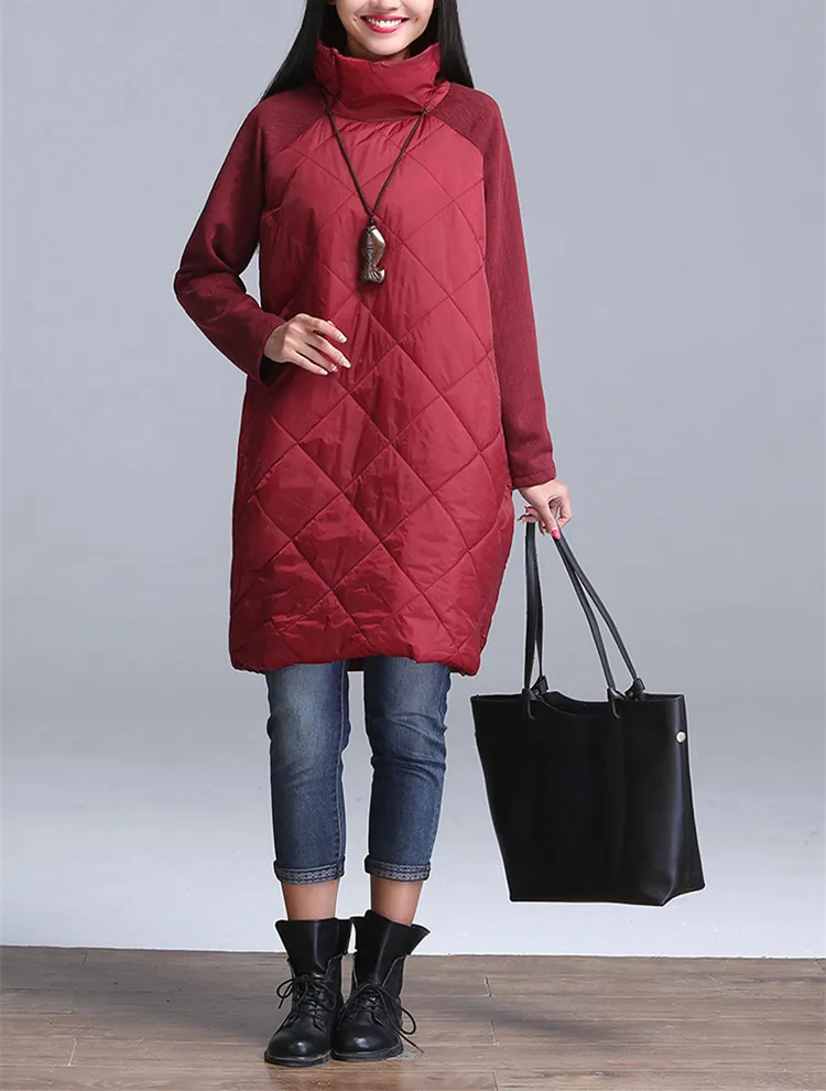 

WenQing Women's INS Fashion Cotton-Padded Loose Thick Thermal Jacket Shirt Dress Windbreak Coat Tops Outerwear