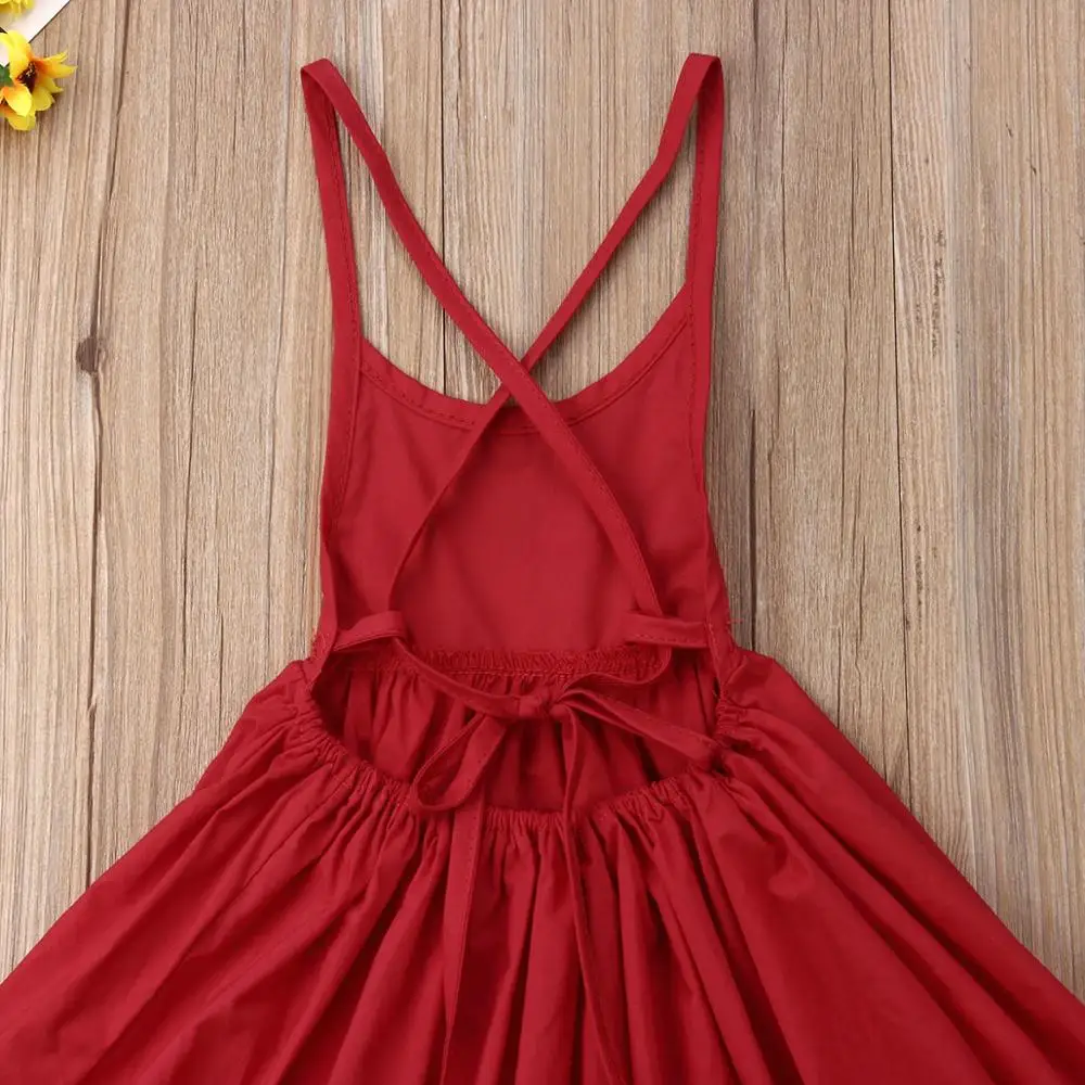Летнее платье для маленьких девочек необычное Бандажное однотонное милое с