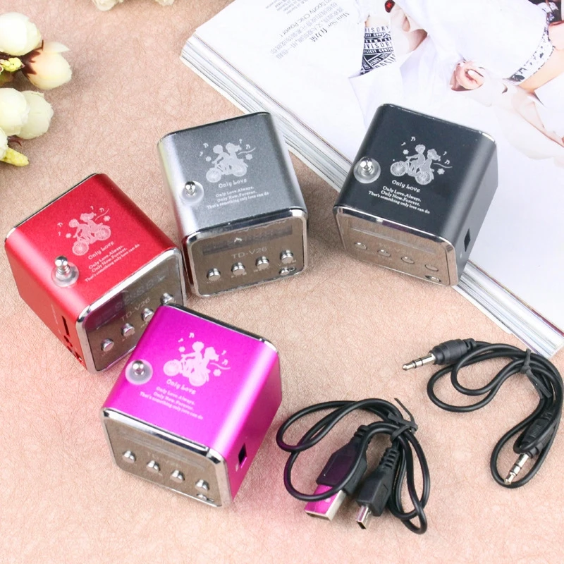 Mp3-плееры TD-V26 портативный маленький динамик с экраном радио ноутбук MP3 плеер