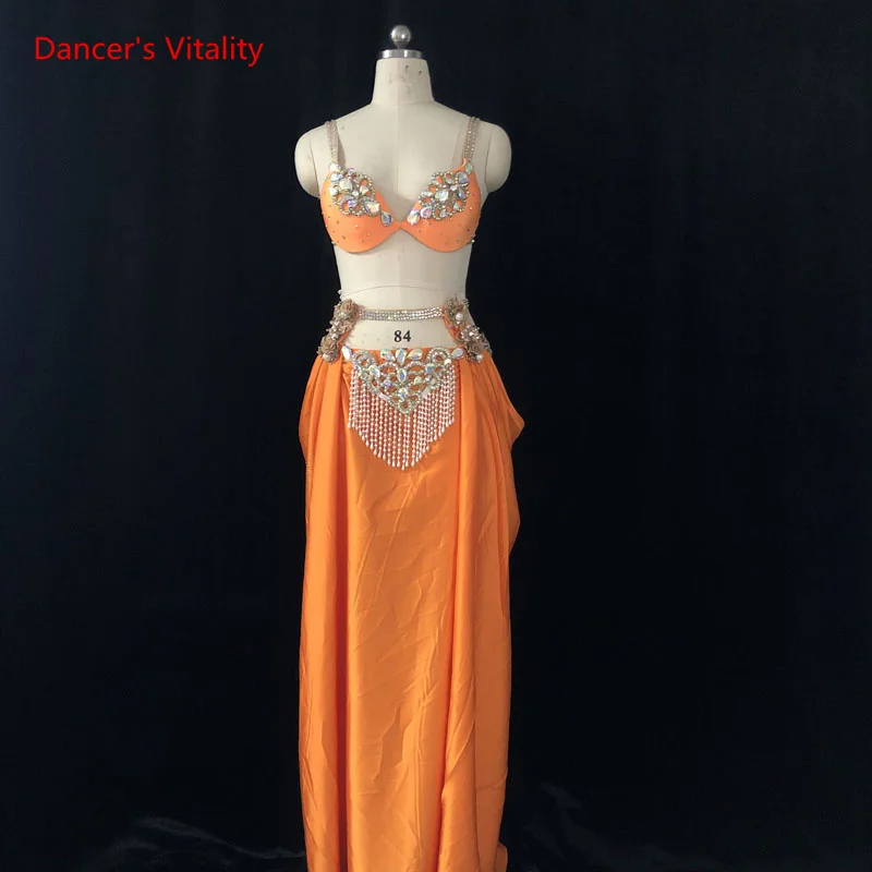 

Женский костюм для танца живота, костюм для соревнований, бюстгальтер для танца живота + длинная юбка, костюм для восточных танцев