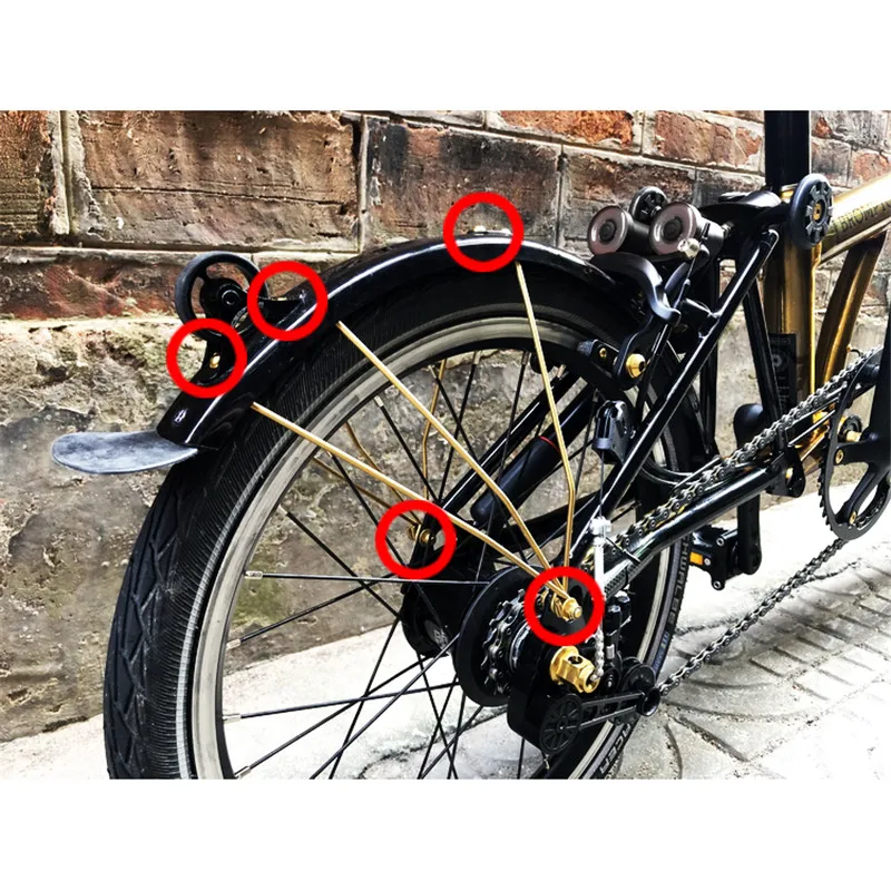 3 цветные складные титановые винты для переднего и заднего крыла велосипеда