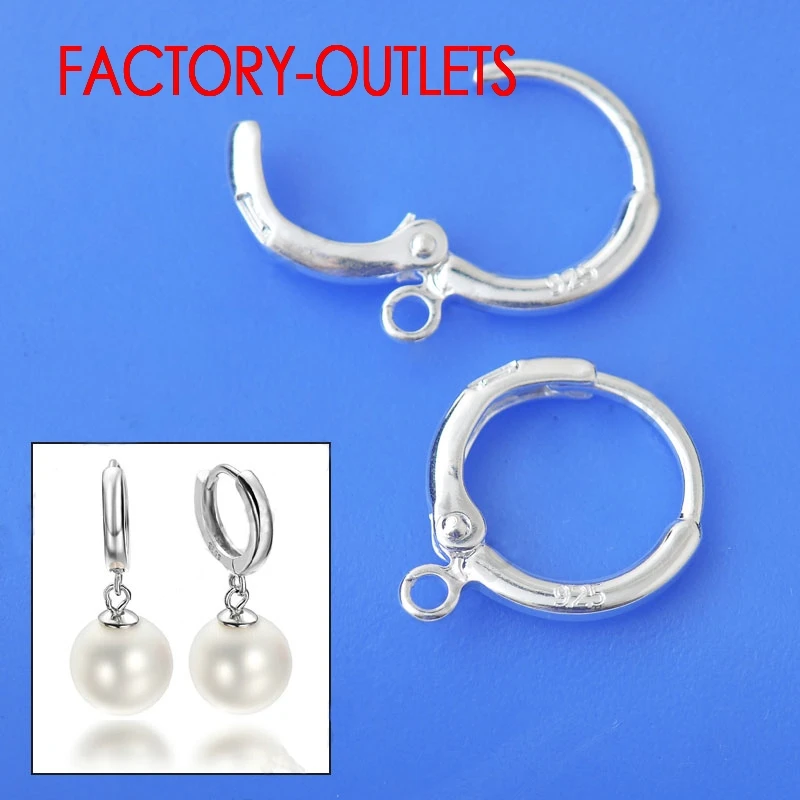 

10PCS Genuine 925 Sterling Silver Earrings Accessories Fashion Jewelry Findings Design DIY Jewelry 925 Stamped Factory Price
