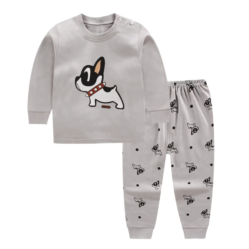 style 21 Новые детские пижамные комплекты для мальчиков и девочек Милая футболка с длинными рукавами и принтом из мультфильмов топы и штаны осенняя одежда для сна для малышей - Цвет: style 21
