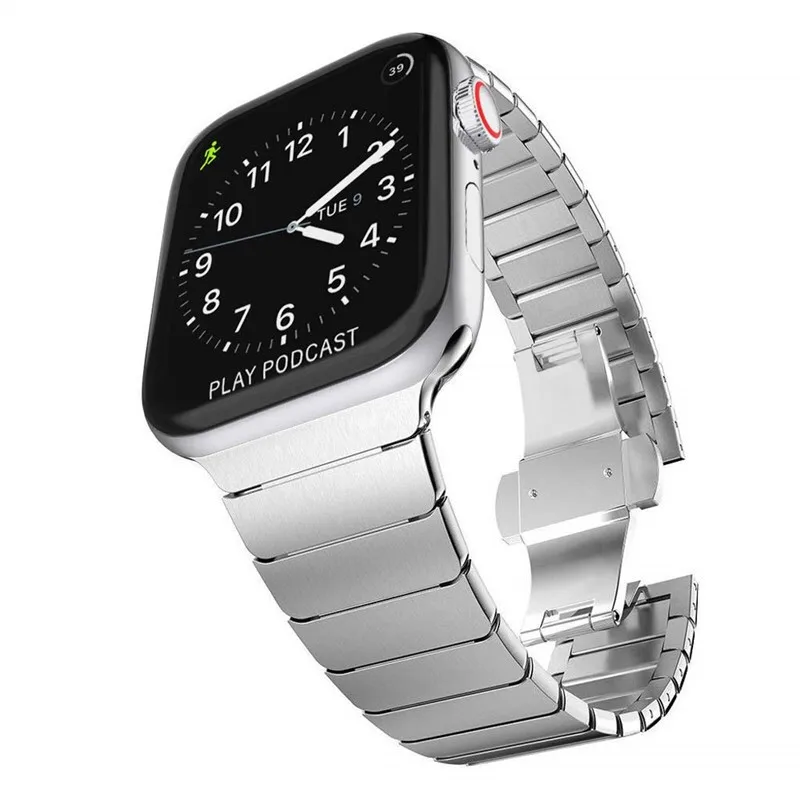 

Stainless Steel Strap for Apple Watch Band 44mm 40mm Butterfly Buckle Metal Bracelet for Iwatch 5 4 3 2 1 42mm 38mm Bracelet