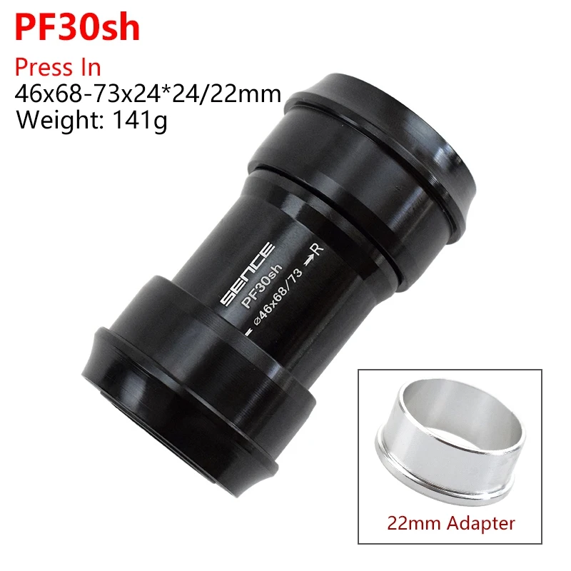 PF30sh 46x24-22mm BB30 PF30 BB386 BSA 30 24 22 мм Нижний Кронштейн велосипед BB запчасти, подшипник 68 73 мм центральная ось дорога MTB набор игрушек для SHIMANO SRAM - Цвет: PF30sh 46x24-22mm