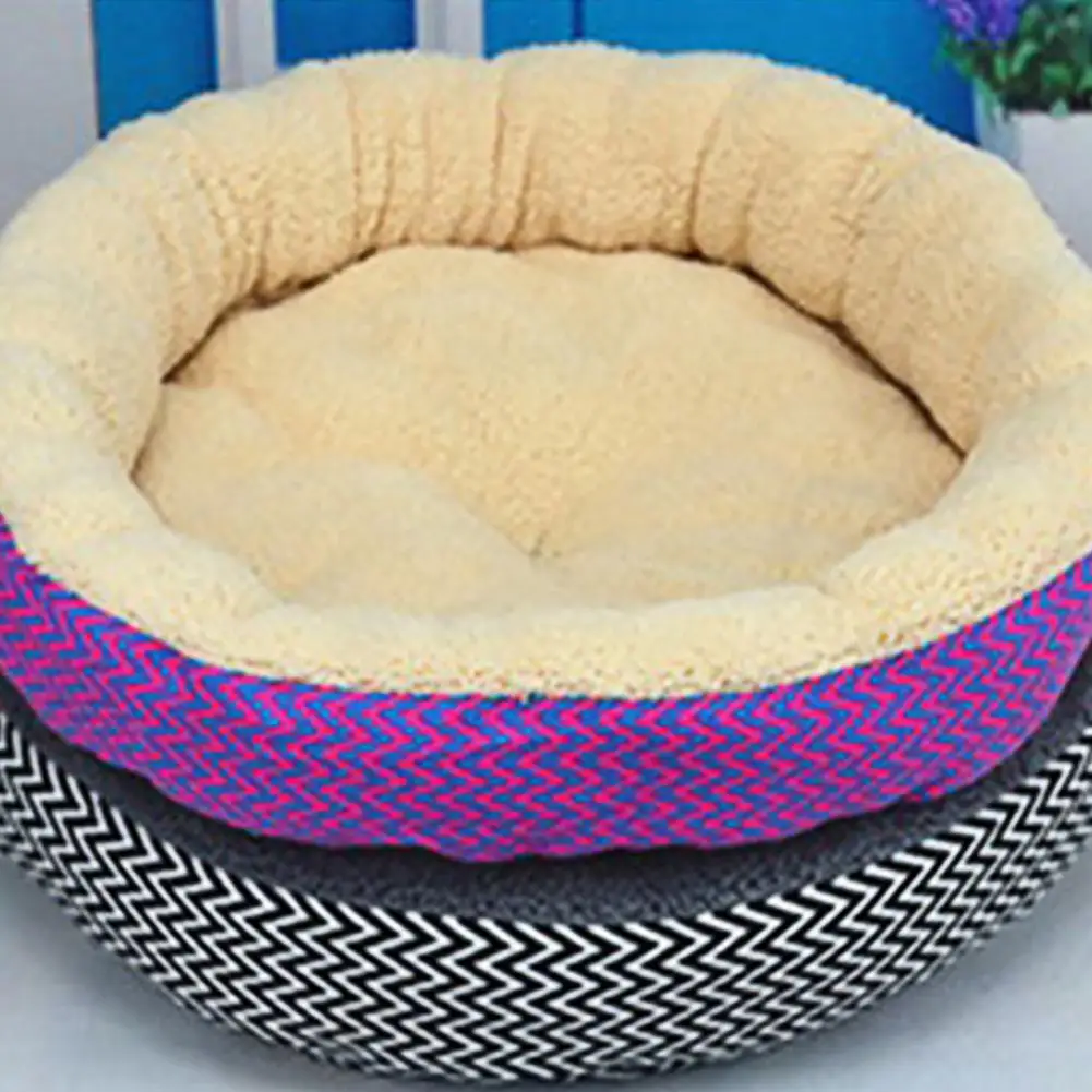 Мягкая фланелевая круглая теплая кровать для домашнего домика собаки щенка