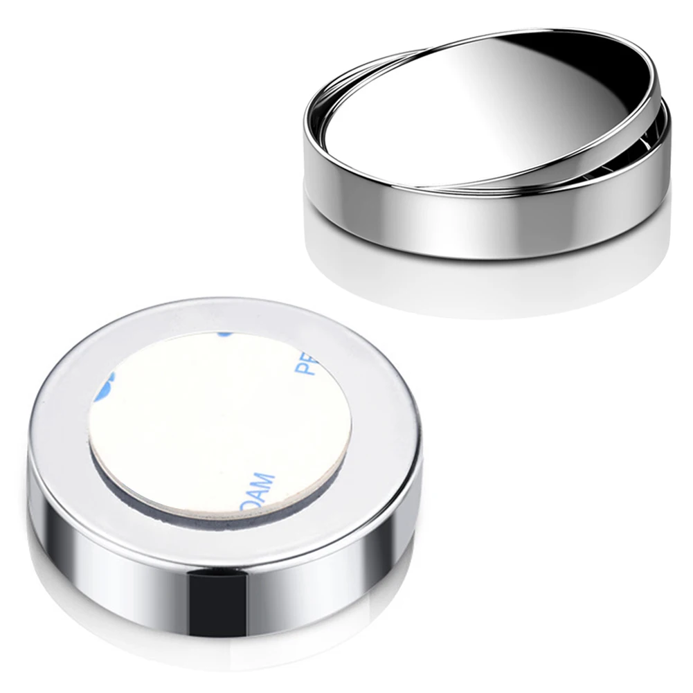 

2pcs 360 Degree Adjustable Car Mirror Wide Angle Round Convex Mirrors Hd Frameless Rearview Blind Spot Mirror Car Accessories