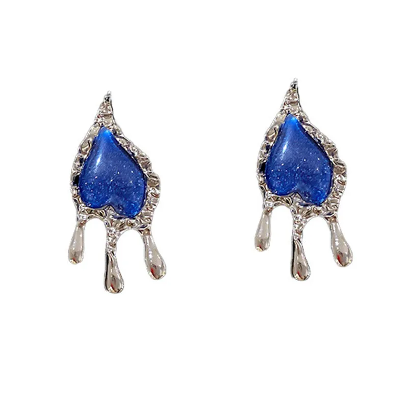 

925 Silver Needle Flowing Lava Retro Earrings Unique Design European and American Fashion Women Dangle New Personality Earrings