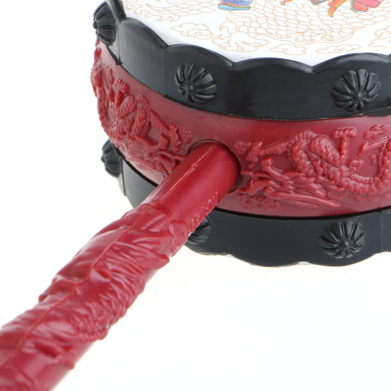 

Kids Cartoon Hand Bell Plastic Chinese Traditional Rattle Drum Spin Toy For Baby