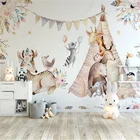 Нордический современный простой милый домашний декор с животными настенный бумажный фон для детской комнаты Настенные обои для детской комнаты 3d обои