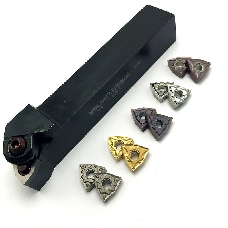 WWLNR1616H08 WWLNR2020K08 WWLNR2525M08 portaherramientas de torneado exterior para insertos de carburo WNMG080404 WNMG080408 a insertar