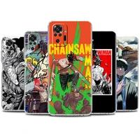 soft clear case for xiaomi redmi note 10 9 8 pro 9s 10s 8t 9a 9c k40 7 9t 8a shockproof silicone phone cover chainsaw man fundas
